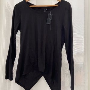 NWT Joe's Jeans black cotton split back top